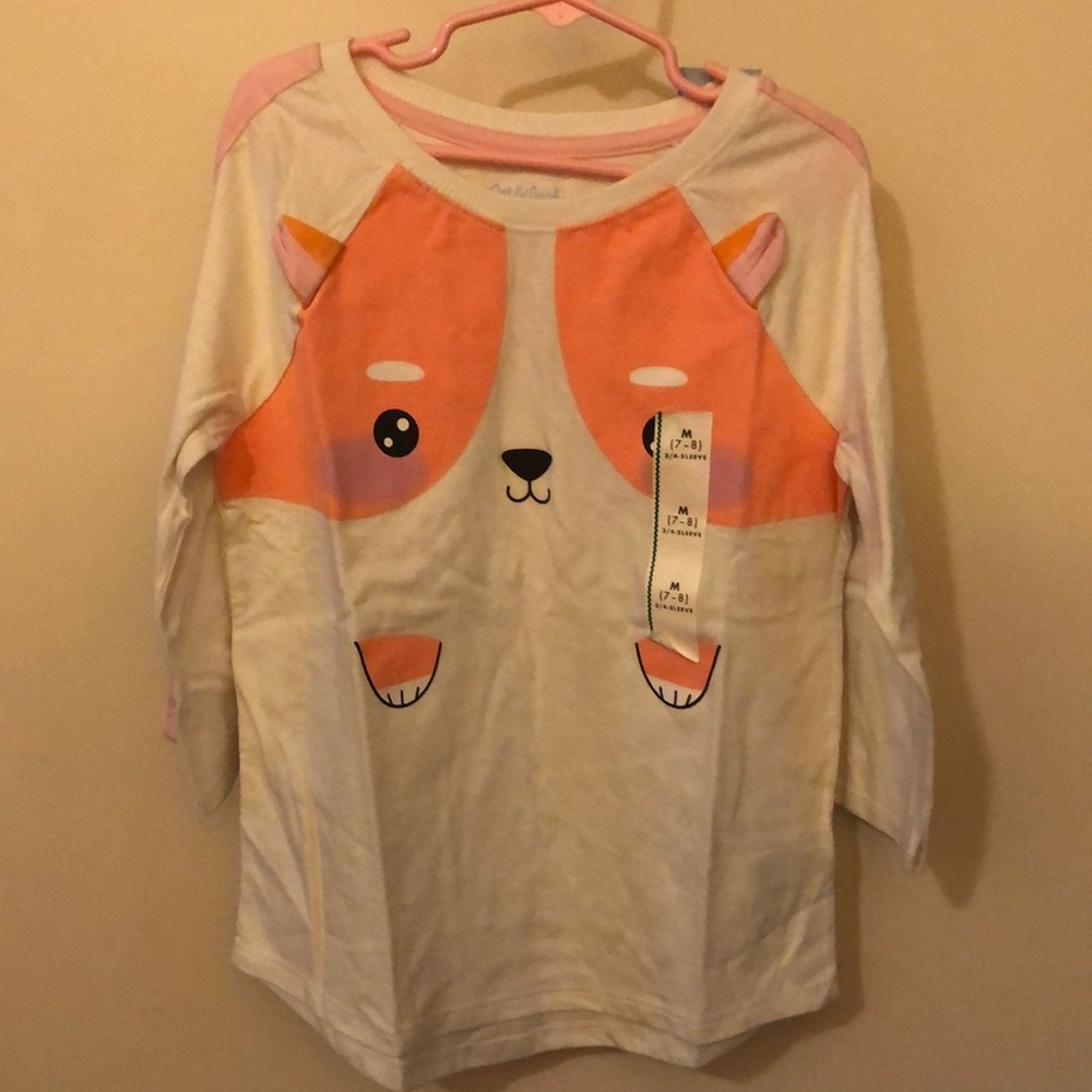 Cute puppy 3/4 sleeve shirt